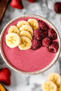 Aardbei-banaan Smoothie Kom