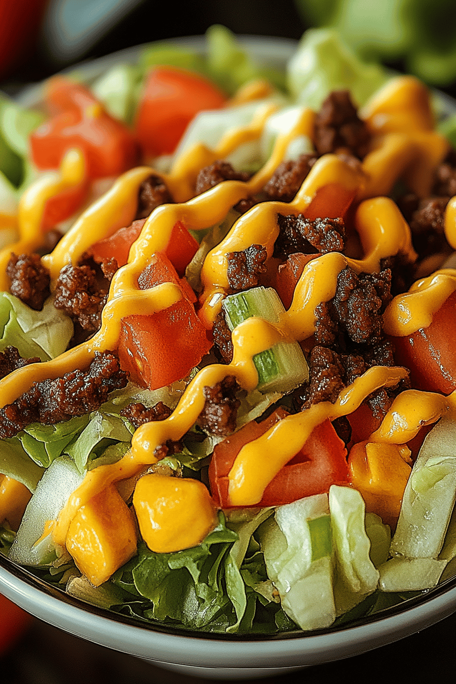 Big Mac Salat Final Dish Presentation