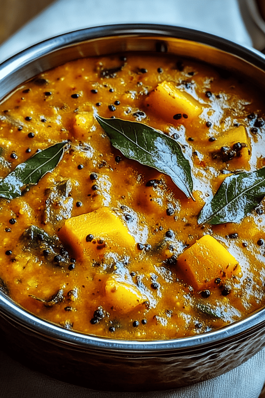 Butternut Kürbis Sambar Final Dish Presentation