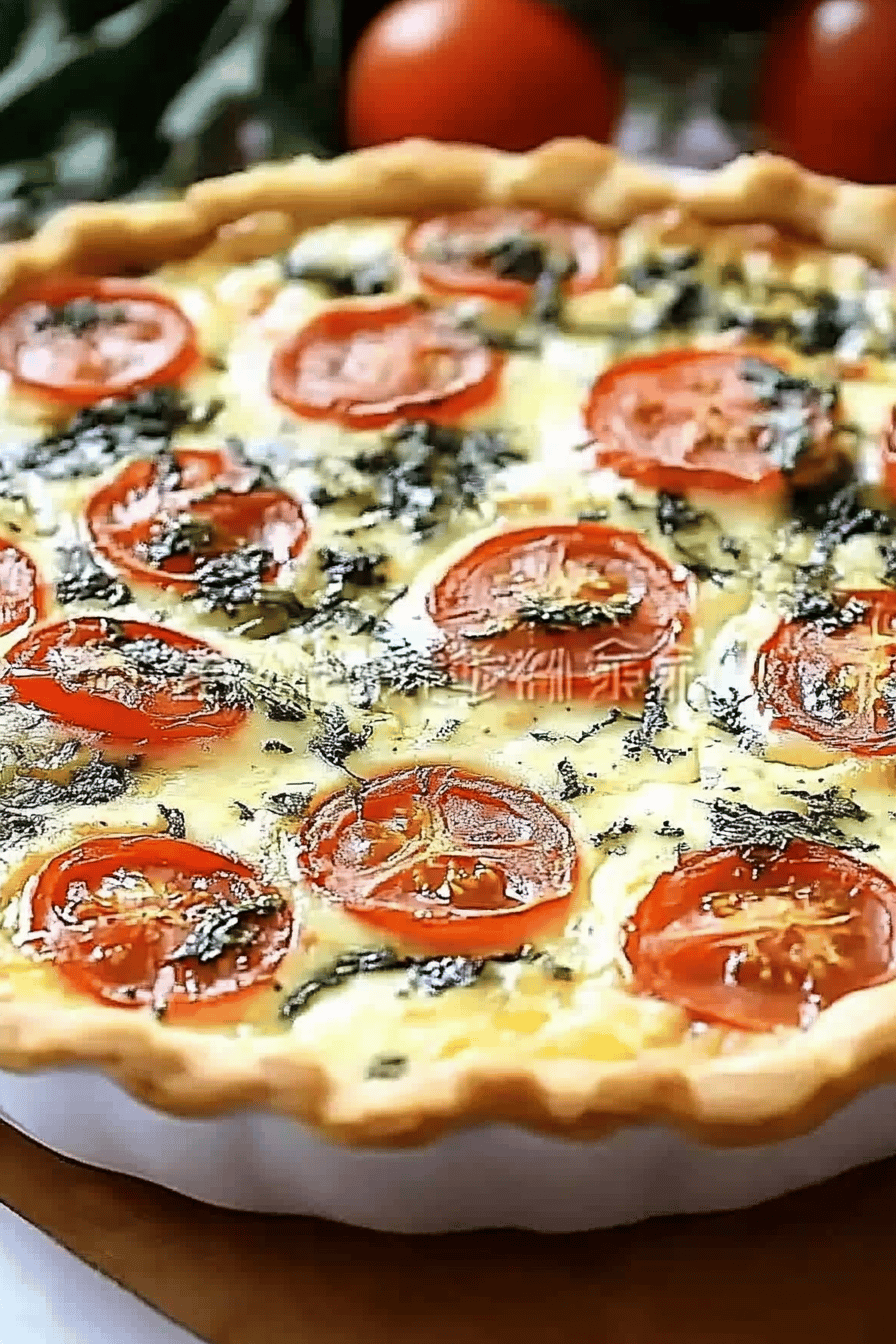 Caprese Quiche Final Dish Presentation