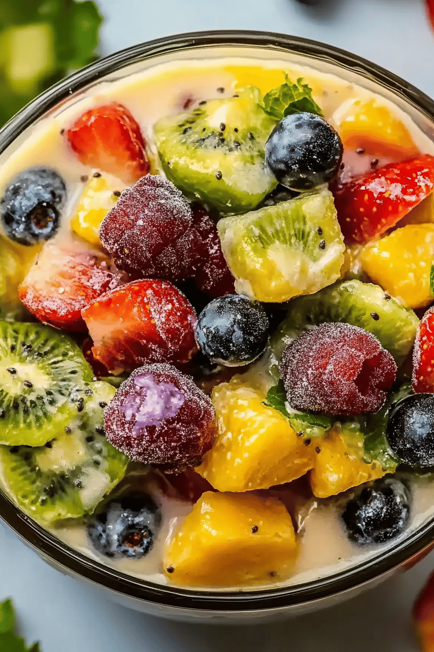 Cremige Obstsalat ingredients