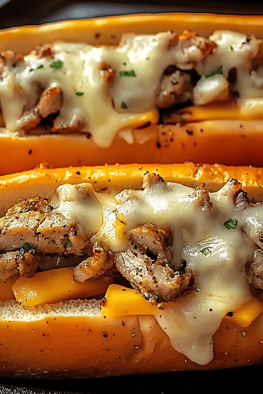 Hähnchen-Cheesesteaks Final Dish Presentation