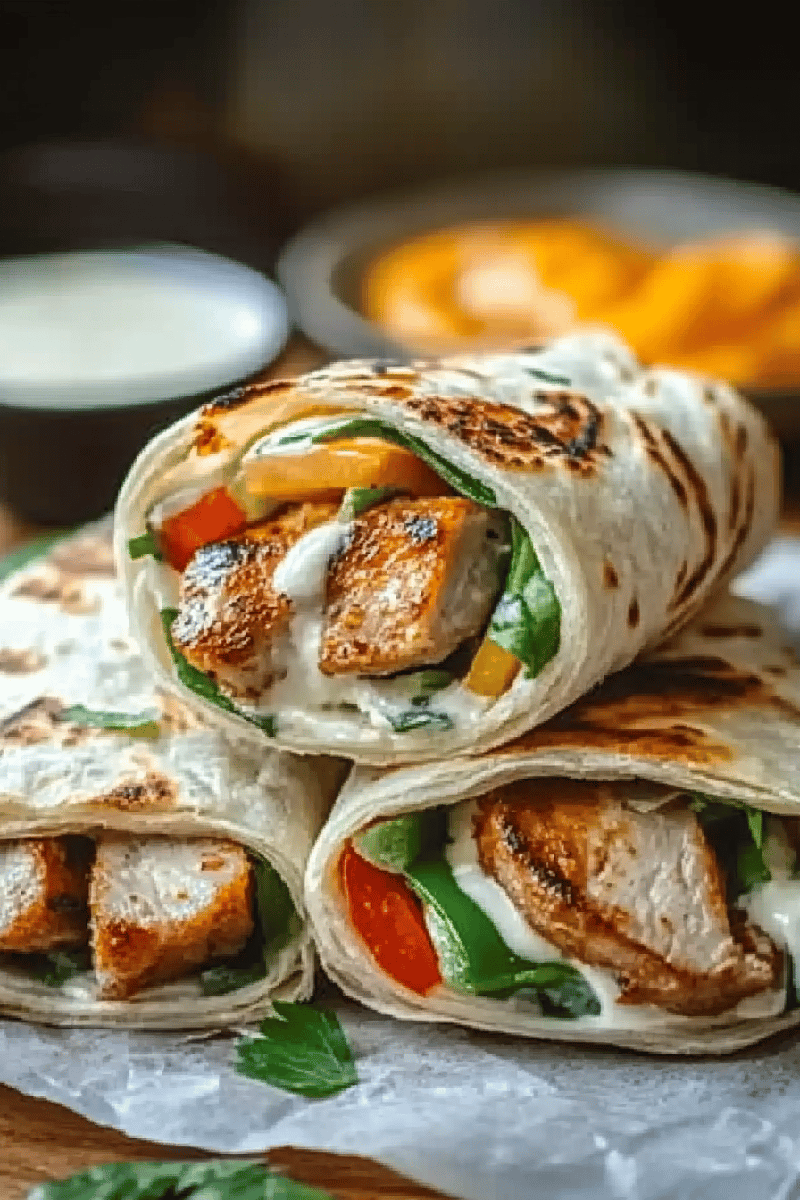 Hähnchen Ranch Wraps Final Dish Presentation