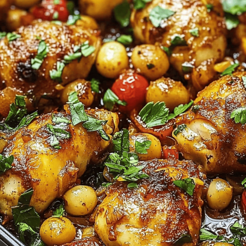 Hähnchen-und-Kichererbsen-Blechgericht