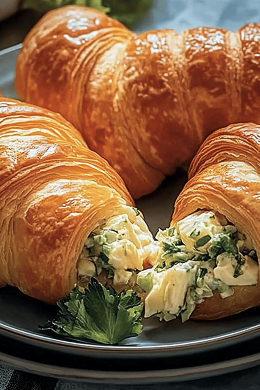Hähnchensalat Croissants Final Dish Presentation