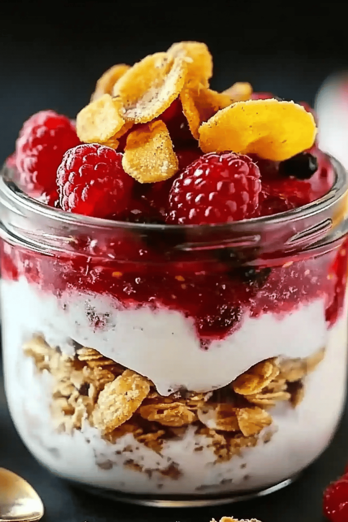 Himbeer-Pfirsich Crisp Parfaits
