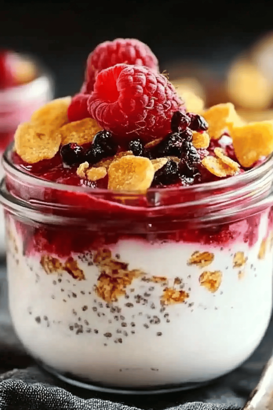 Himbeer-Pfirsich Crisp Parfaits Final Dish Presentation
