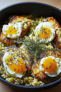 Knuspriger Reis mit Dill