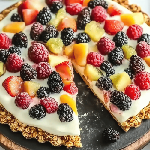 Obstpizza mit Granola Boden