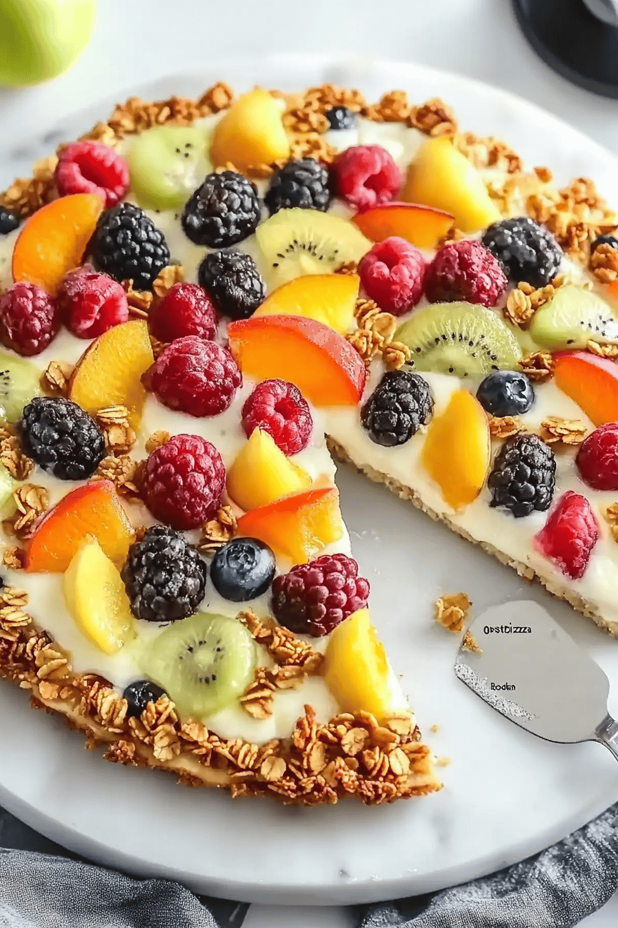 Obstpizza mit Granola Boden Final Dish Presentation
