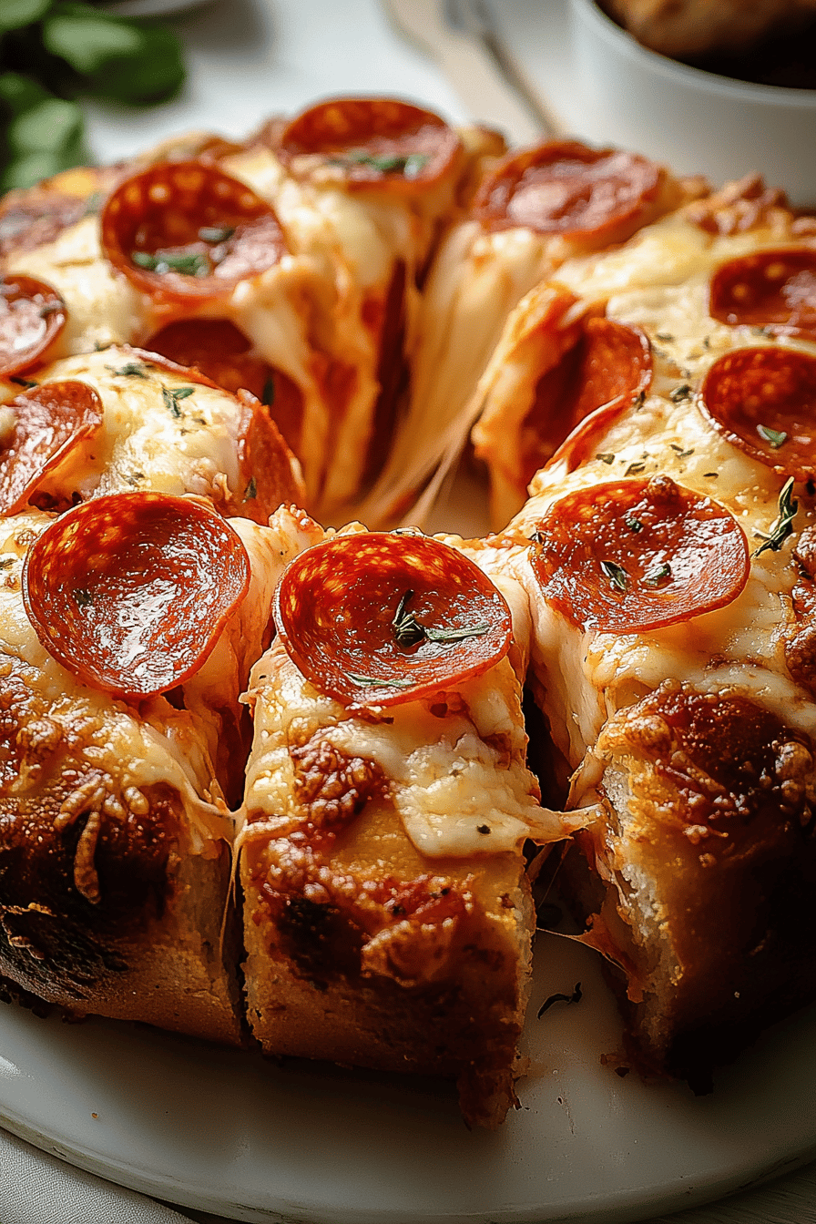 Pepperoni Pizza Affenbrot Final Dish Presentation