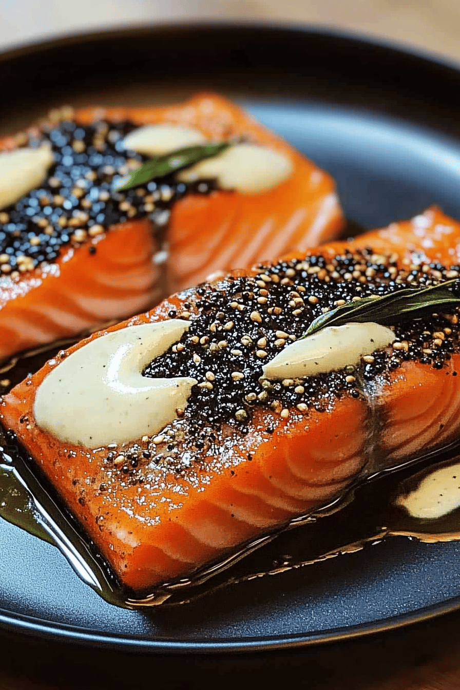 Schwarzer Limetten Lachs Final Dish Presentation