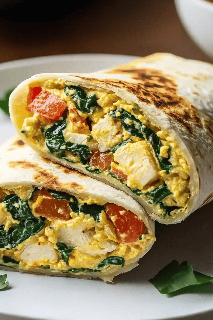 Spinat-Feta-Frühstück Wraps Final Dish Presentation