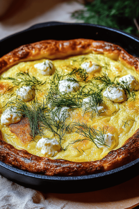 Ziegenkäse und Dill Dutch Baby Recept